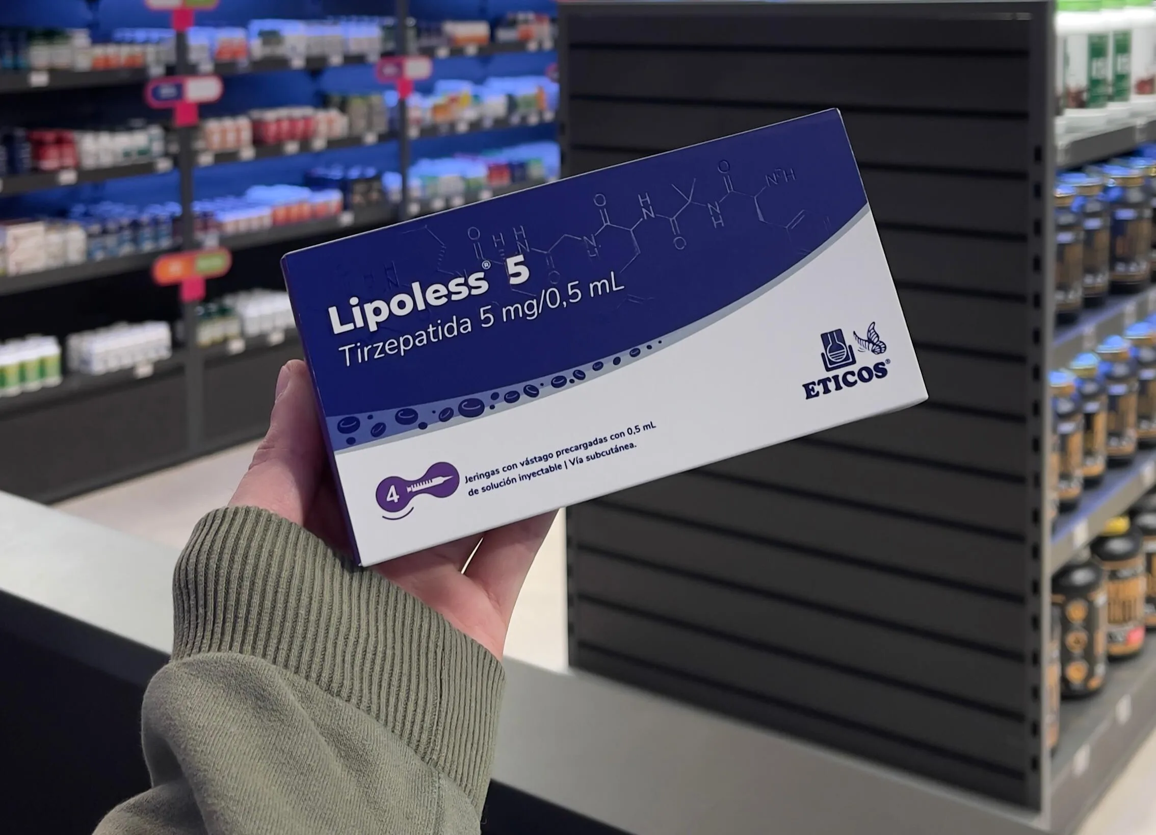 Gráfico de perda de peso com LipoLess Tirzepatida em pacientes com diabetes tipo 2