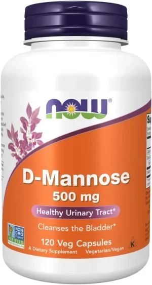 Now Vitamina D-Mannose 500mg 120caps Plastico  Blanco
