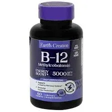 Earths Creation  Earths  Creations B-12 5000mcg X60 Plastico  Blanco