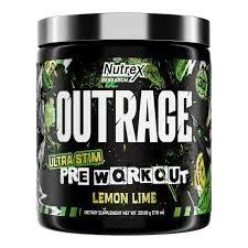 Nutrex  Outrage Lemon Lime 30 Serv Plastico  Negro