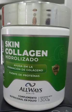 All Ways Medical Vitamina Skin Collagen Hidrolizado 300g Sabor LimóN Plastico  Verde