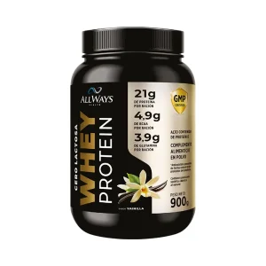 All Ways Medical  Whey Protein Vainilla 900g Plastico 60 Caps Negro
