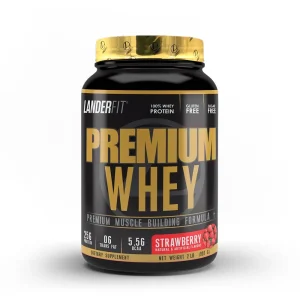 Landerfit Whey Premium Strawberry Plastico 5 Lbs/2.27 Kg S/C