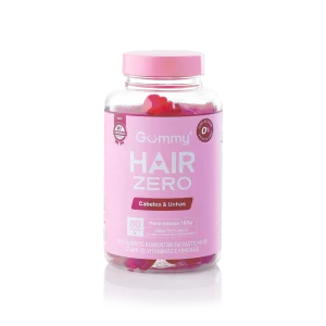 Gummy Vitamina Hair Zero Cabelos & Unhas Zero Azucar 180g 60 Unid. Plastico  Rosado