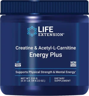 Life ExtensióN Vitamina Creatine Y Acetyl-L-Carnitine 233g Plastico  Azul