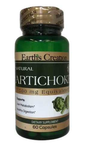 Earths Creation Vitamina Artichoke 500mg 60caps Plastico  Verde