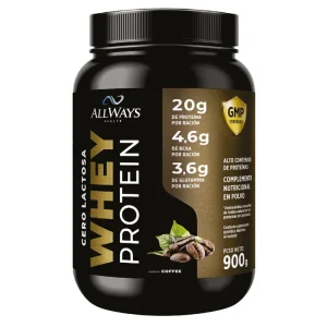 All Ways Medical  Whey Protein Coffee 900g Plastico 60 Caps Negro