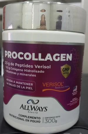 All Ways Medical Vitamina Procollagen 300g Sabor A Frutas Negras Plastico  Lila
