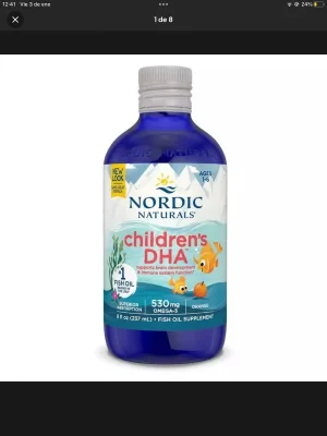 Nordic Vitamina Children`S Dha Omega 3 530 Mg 237 Ml Vidrio  Azul