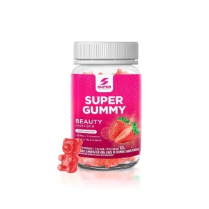 N/Apl  Super Gummy Hair Y Skin Sabor Morango 30 Unidad Plastico  Rojo