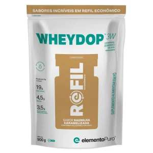 Elemento Puro Whey Refil Wheydop 3w Baunilha Caramelizada Plastico 900 G/ 34 Doses Blanco