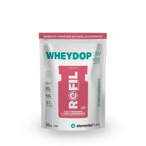 Elemento Puro Whey Refil Wheydop Iso Morango C/Leite Condensado Plastico 900 G/35 Servs Blanco